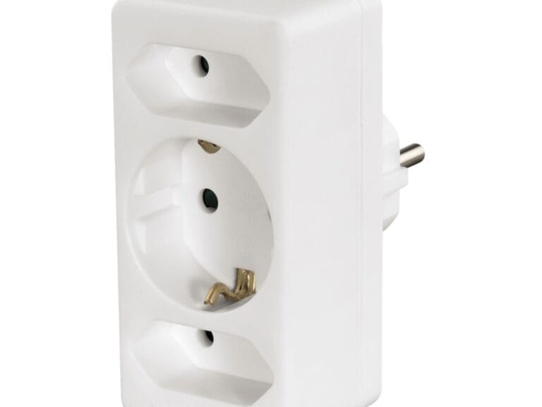 Hama 3-Way Multi-Plug 2 Euro Sockets/1 Socket With Earth Contact White