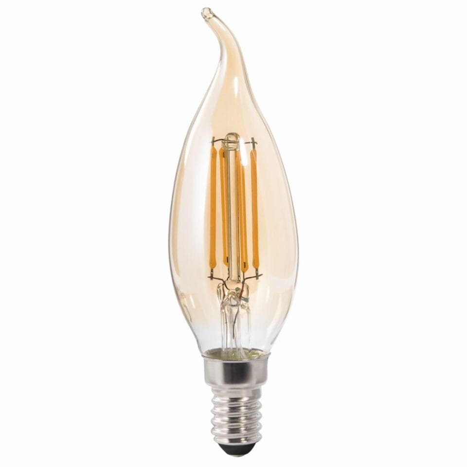 Xavax Led-gloeidraad E14 400lm Vervangt 35W Windvlaag-kaars Amber Warm Wit