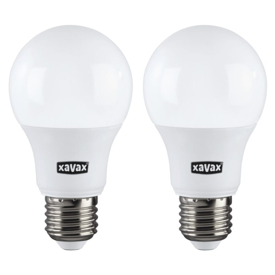 Xavax Ledlamp E27 806lm Vervangt 60W Gloeilamp Warm Wit 2 Stuks