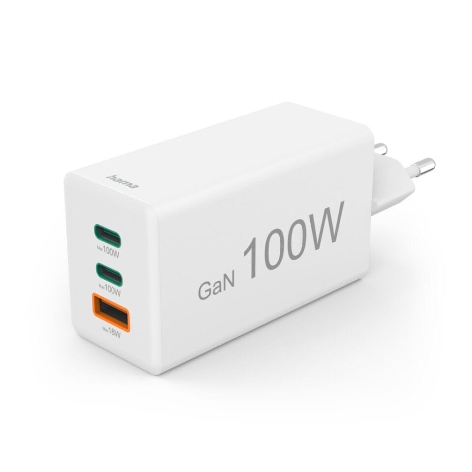 Hama Snellader 100W GaN 2x USB-C PD 1x USB-A QC Wit