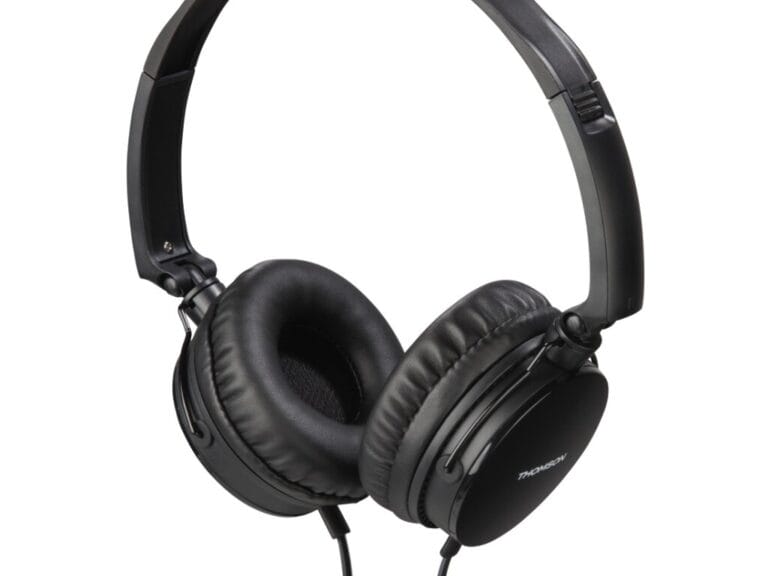 Thomson HED2207BK Koptelefoon On-ear Microfoon Vouwbaar Platte Kabel Zwart