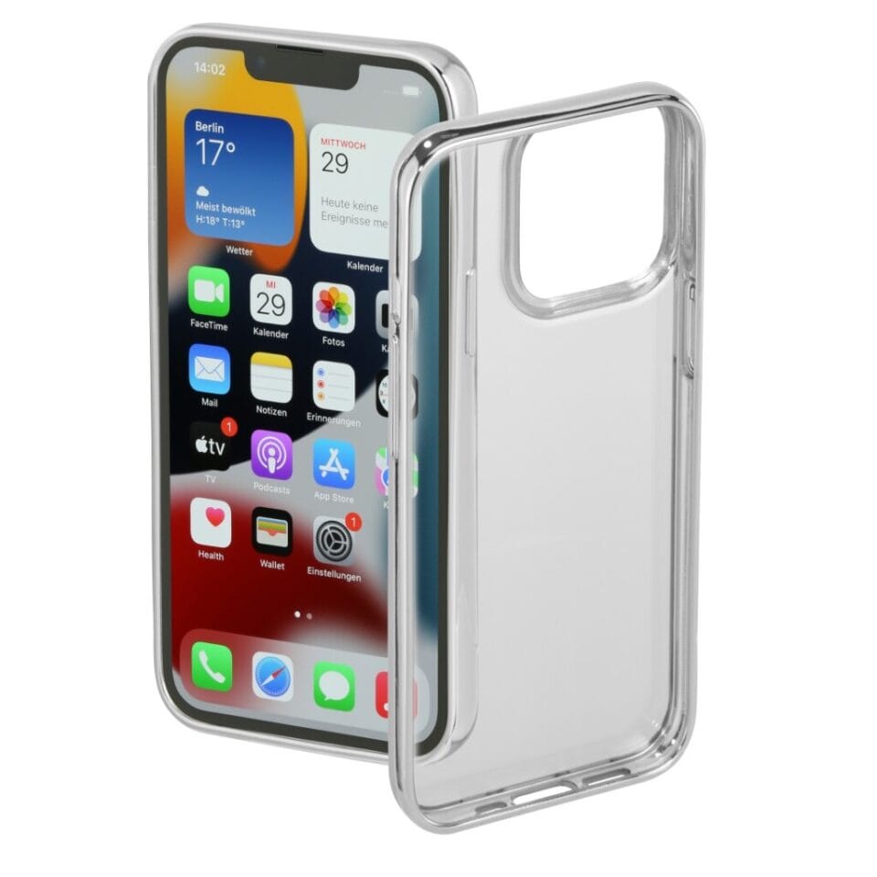 Hama Cover Clear&Chrome Voor Apple IPhone 13 Pro Zilver