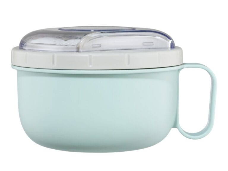 Xavax Lunchbox Rond Voor Magnetron Met Bestek 1100 Ml Pastelblauw/grijs