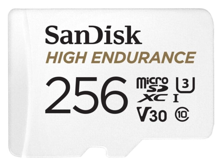 Sandisk MicroSDHC Dash Cam & Home Monitoring 256GB Incl SD Adapter