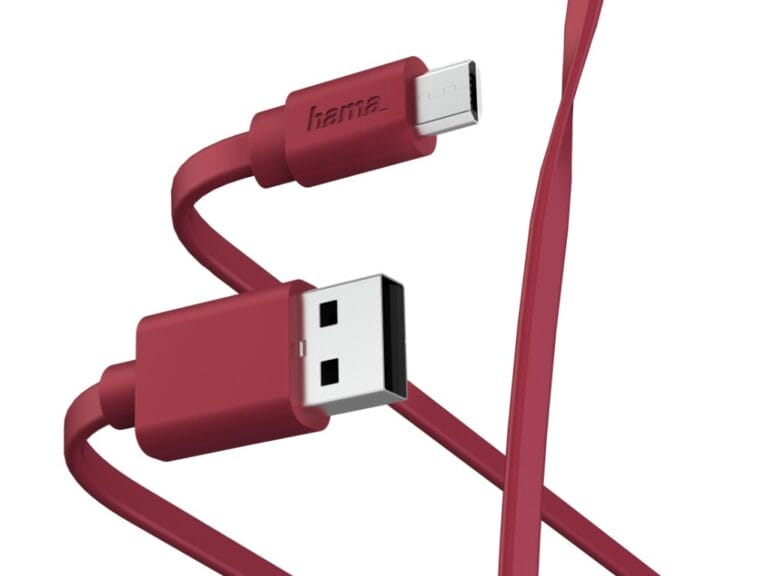 Hama Oplaad-/gegevenskabel Flat USB-A - Micro-USB 1 M Rood