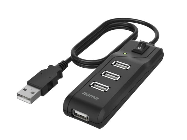 Hama USB-hub 4-poorts USB 2.0 480 Mbit/s Aan/uit-schakelaar