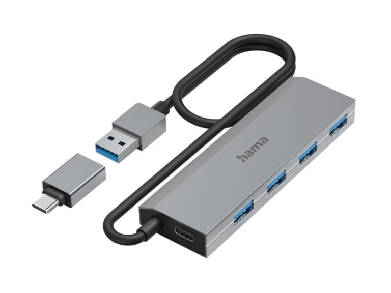 Hama USB-hub 4-poorts USB 3.2 Gen1 5 Gbit/s Inc. USB-C-adapter En Netadapter