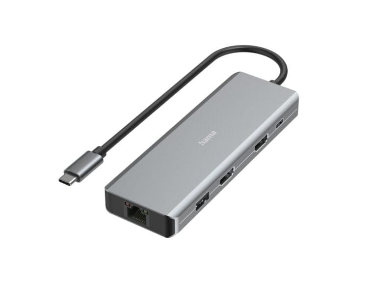 Hama USB C HUB 9-Poorts 2x HDMI USB A USB C LAN Antraciet
