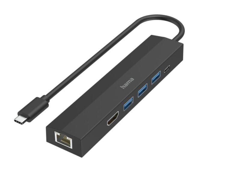 Hama USB-C-hub Multiport 6-poorts 3x USB-A USB-C HDMI™ LAN/ethernet