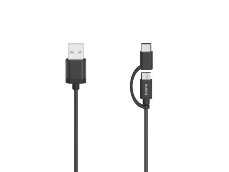 Hama Micro-USB-kabel 2in1 Incl. Adapter Naar USB-C USB 2.0 0