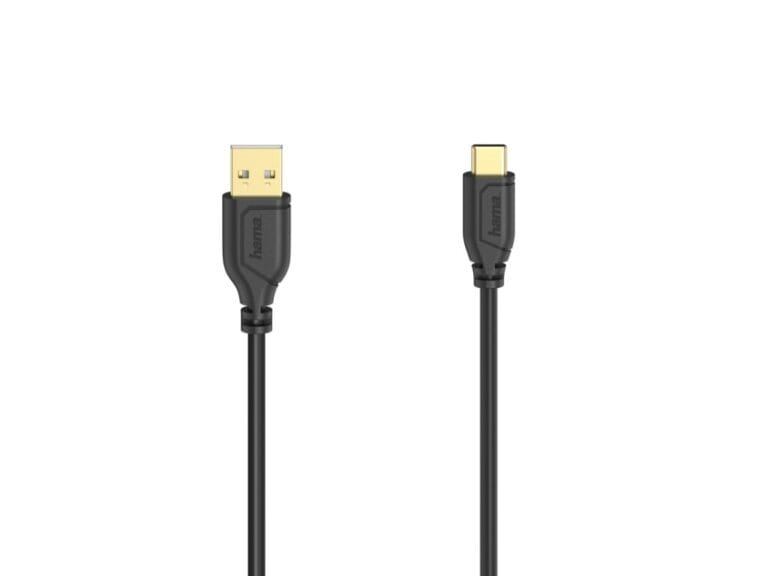 Hama USB-C-kabel Flexi-Slim USB 2.0 480 Mbit/s Zwart 0
