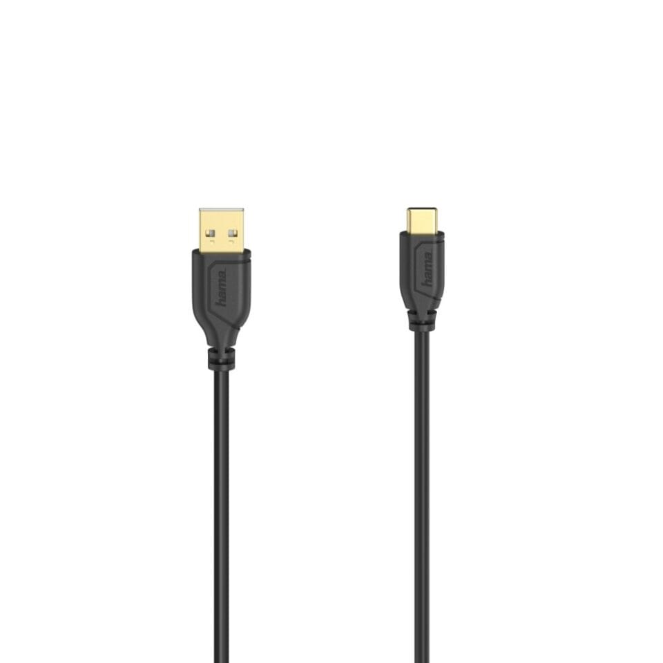 Hama USB-C-kabel Flexi-Slim USB 2.0 480 Mbit/s Zwart 0