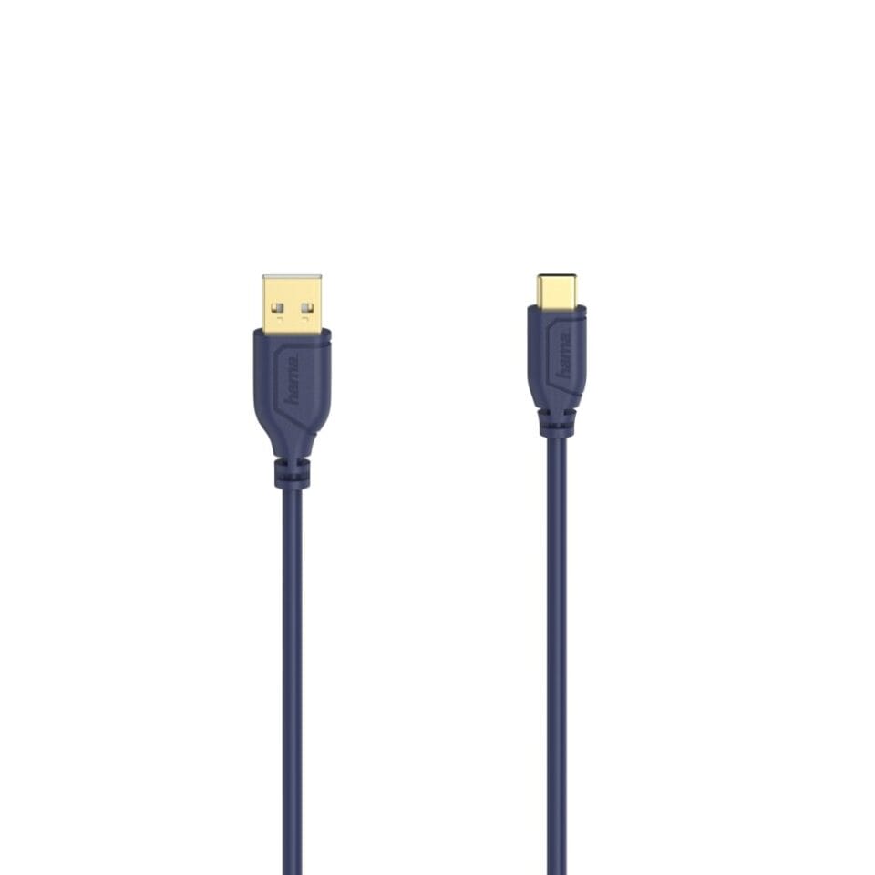Hama USB-C-kabel Flexi-Slim USB 2.0 480 Mbit/s Blue Depths 0