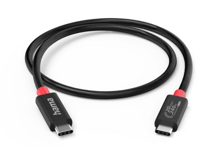 Hama USB C Kabel E-Marker USB4 GEn2 20 Gbit/s 5 A 240W 200 cm Zwart