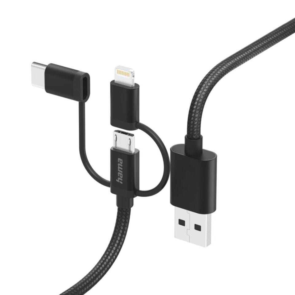 Hama 3in1 Multi-oplaadkabel USB-A - Micro-USB USB-C En Lightning 1