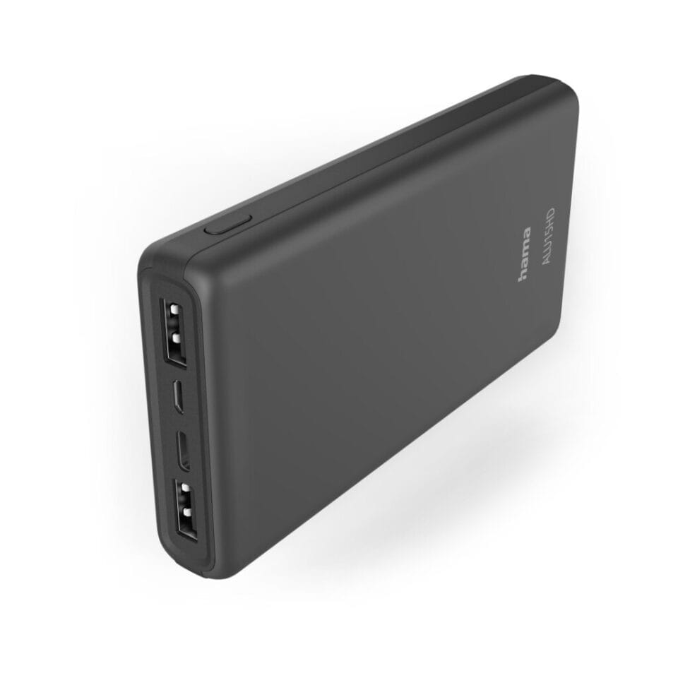 Hama Power Pack ALU15HD 15000mAh 3 Uitgangen: 1x USB-C 2x USB-A Antraciet