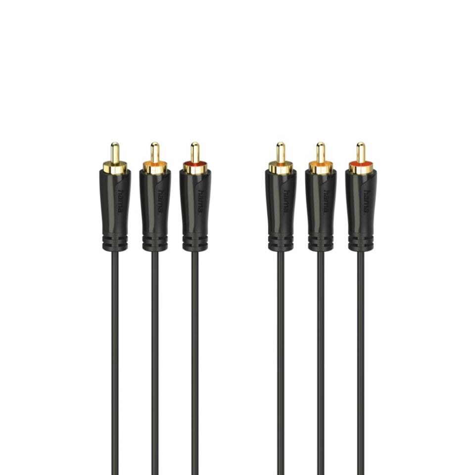 Hama Audio-/videokabel 3 Cinch-stekkers - 3 Cinch-stekkers Verguld 1