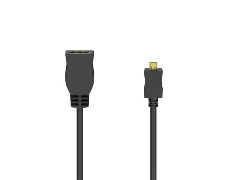 Hama HDMI™-kabeladapter Type D (Micro) St. - Type A Koppeling Ethernet Verguld