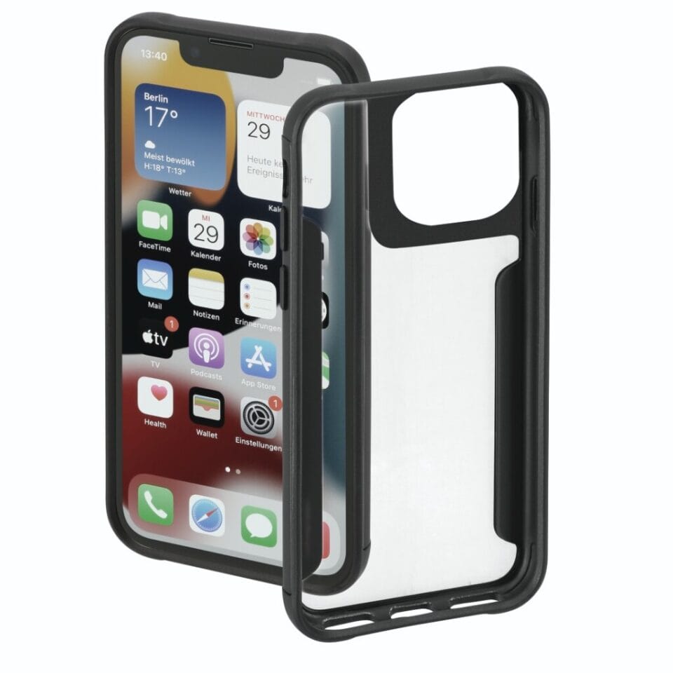 Hama Metallic Frame Cover Voor Apple IPhone 14 Pro Max Transparant/zwart