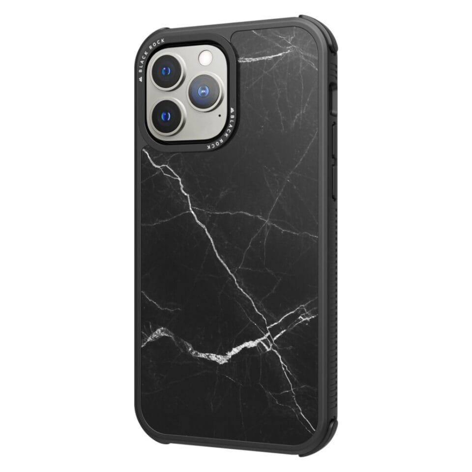 Black Rock Robust Marble Cover Voor Apple IPhone 13 Pro Zwart