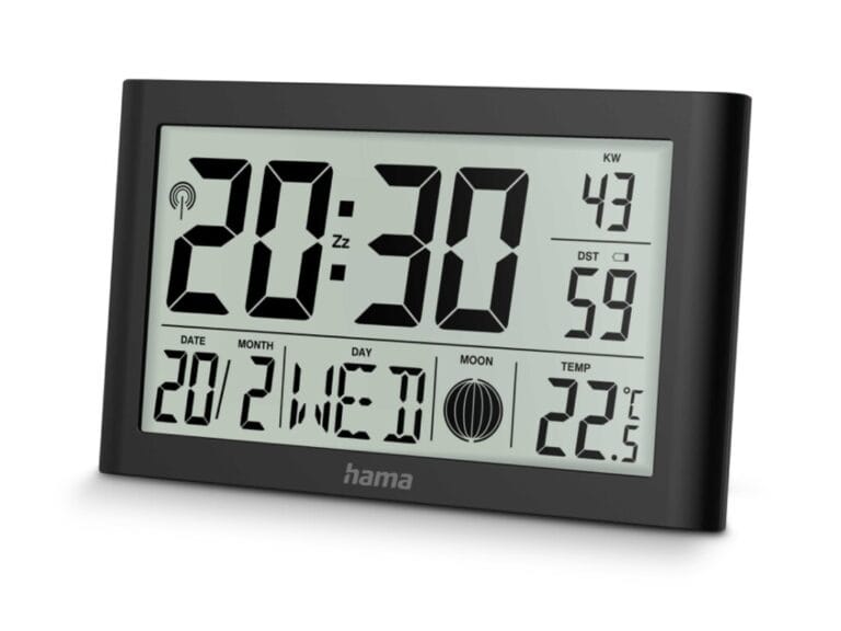 Hama Digitale DCF Wandklok Martinique + Thermometer en Hygrometer Zwart