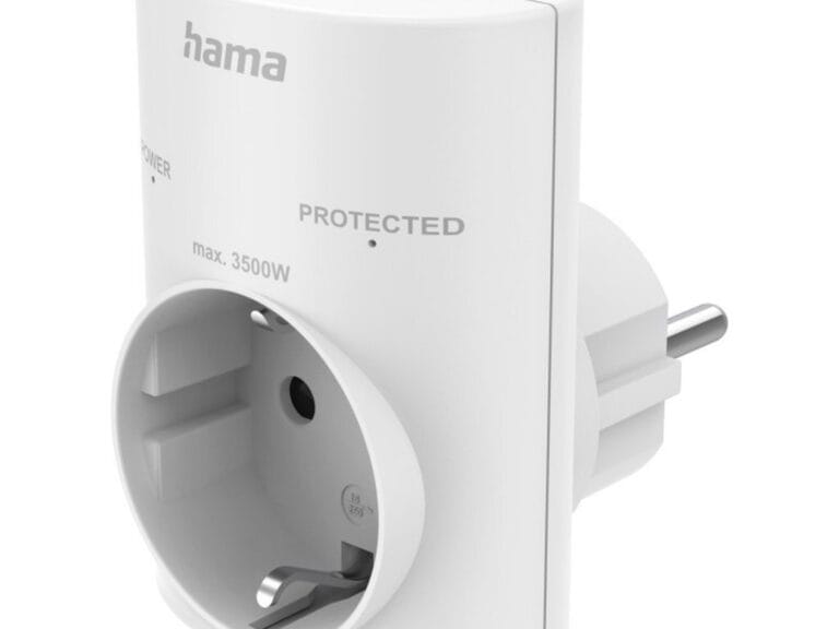 Hama Stopcontactadapter Geaard Stopcontact met Overspanningsbeveiliging Netspanning Wit