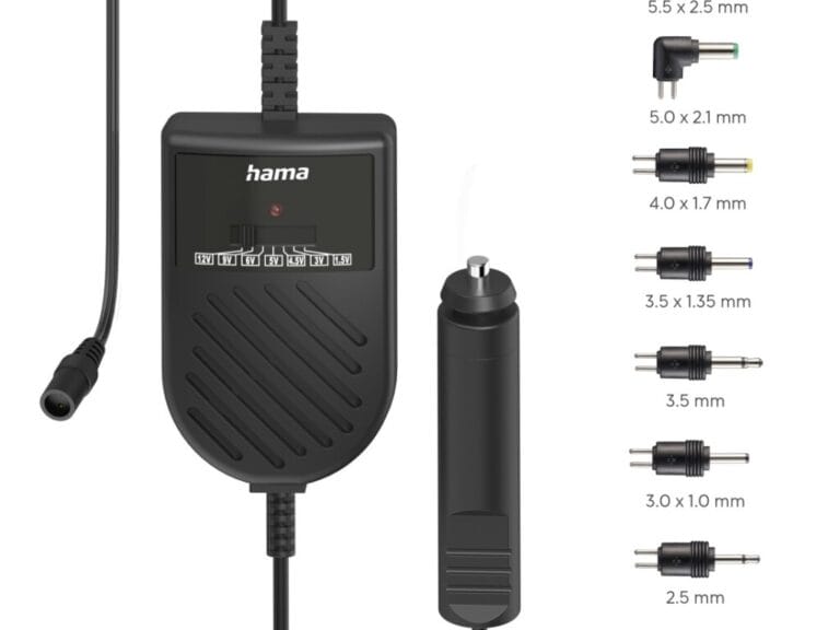 Hama Instelbare Netadapter voor Auto 3000mA 36W 12V + 8 Adapters Zwart