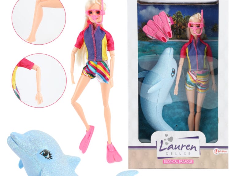 Lauren Deluxe Tienerpop Duikster Met Glitter Dolfijn