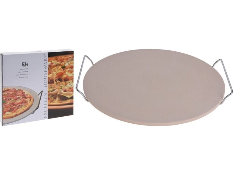 Excellent Houseware Pizzasteen 33 cm met Houder