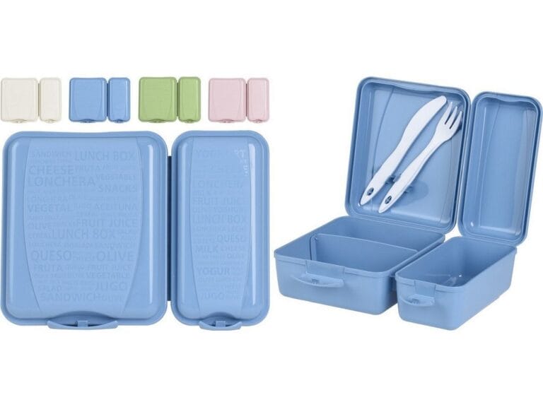 Dubbele Lunchbox + Bestekset Assorti