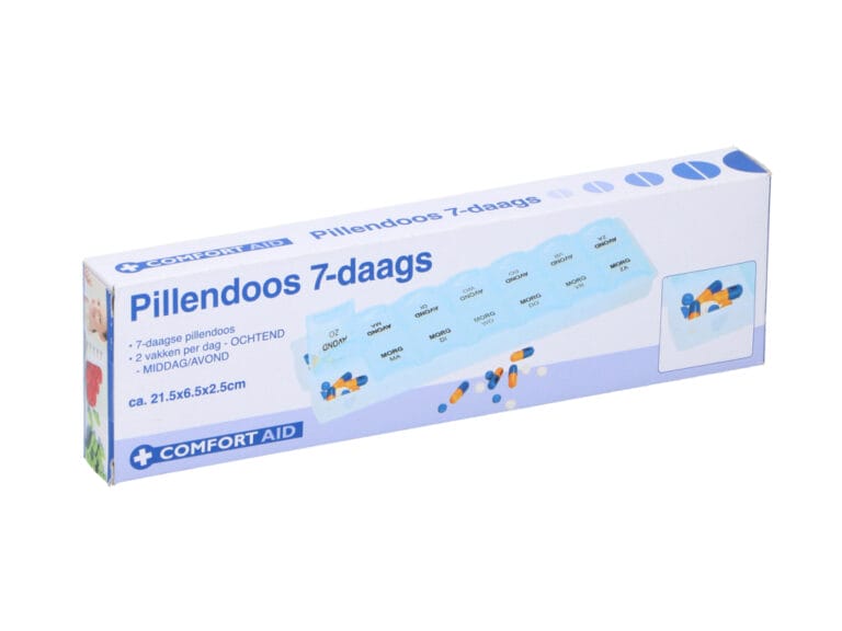 Comfort Aid Pillendoos 7-daags 2x6.4x21.5 cm Blauw/Wit