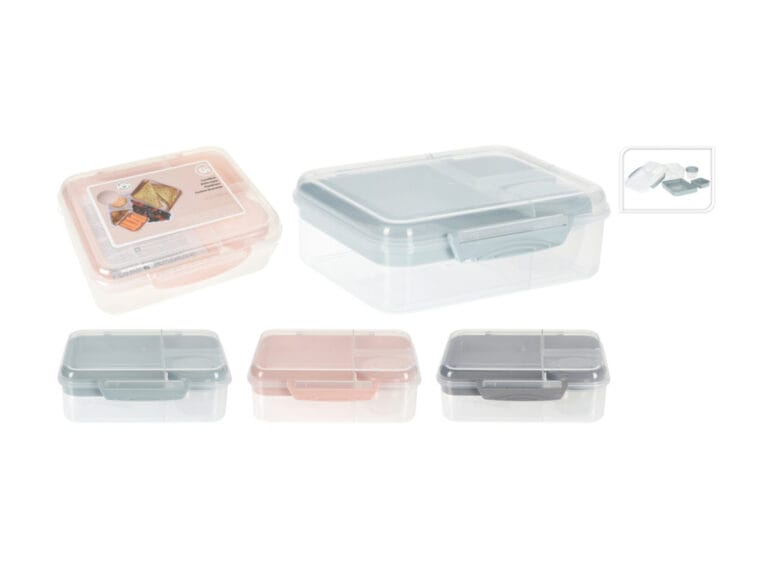 Excellent Houseware Lunchbox met Dressingbeker Assorti