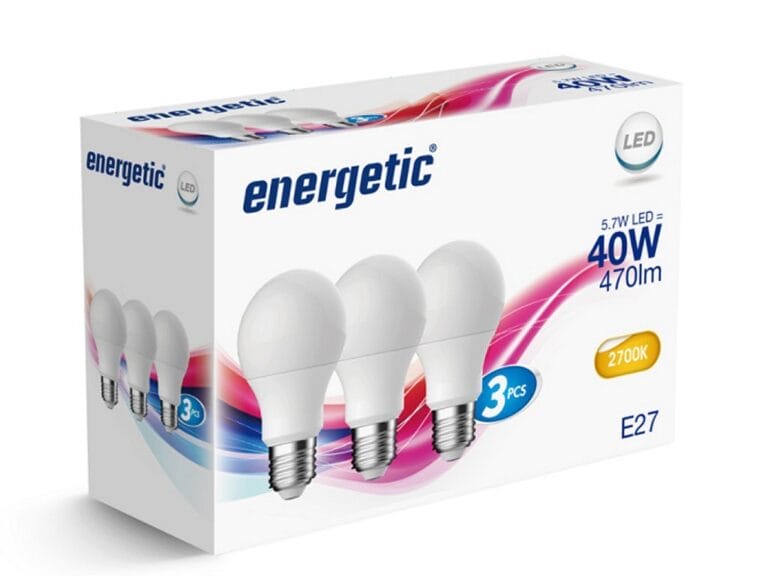 Energetic LED Bulb Lampen E27 40W 3 Stuks