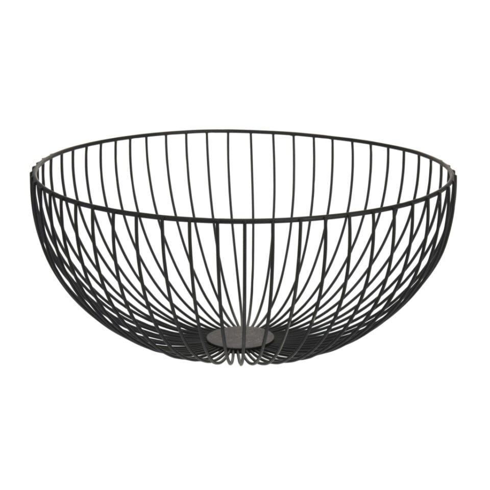 Metalen Fruitmand Rond 35x16 cm Zwart