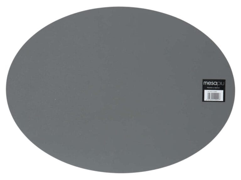 Mesapiu Placemat Lederlook Grey Ovaal 45x33 Cm