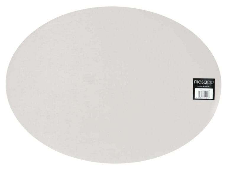 Mesapiu  Placemat Lederlook Light Grey Ovaal 45x33 Cm