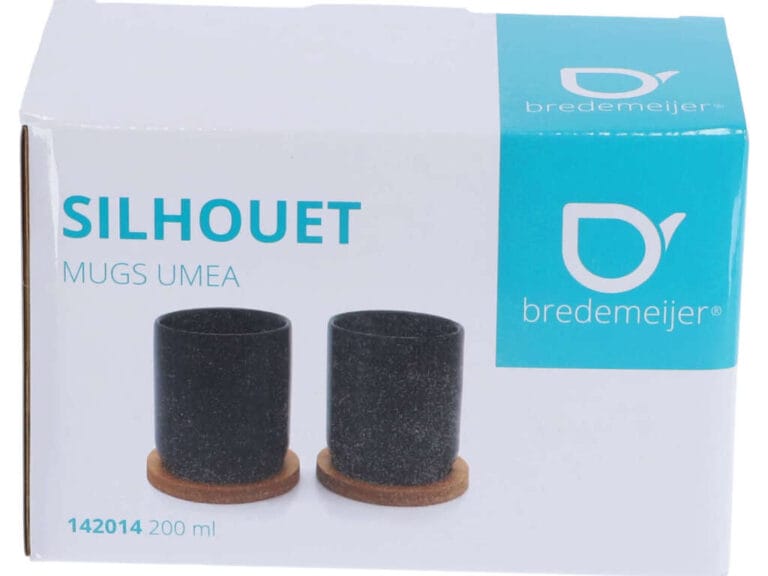 Bredemeijer Umea Theemokken 200 ml 2 Stuks Bamboe/Zwart Keramiek