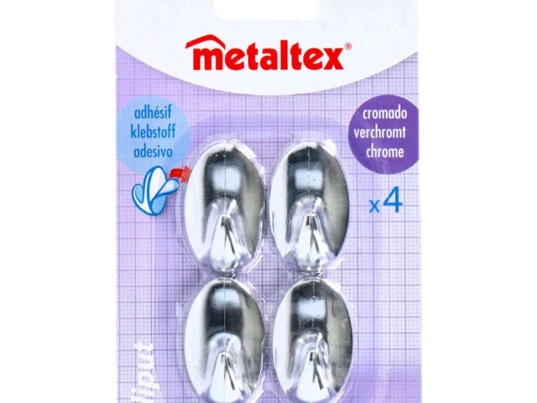 Metaltex Plakhaken 4 Stuks Verchroomd