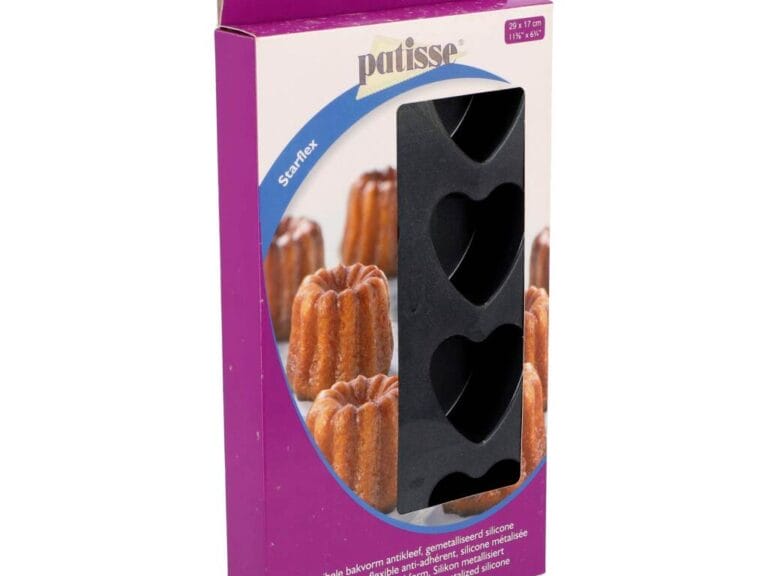 Patisse Mini Hartvormpjes 8 Vaks 29x17 cm Zwart/Siliconen