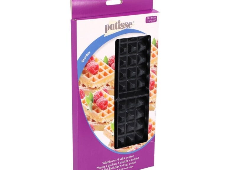 Patisse Wafelvorm 4 Vaks 29x17 cm Zwart/Siliconen