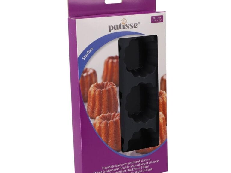 Patisse Mini Taartvorm 6 Vaks 29x17 cm Zwart/Siliconen