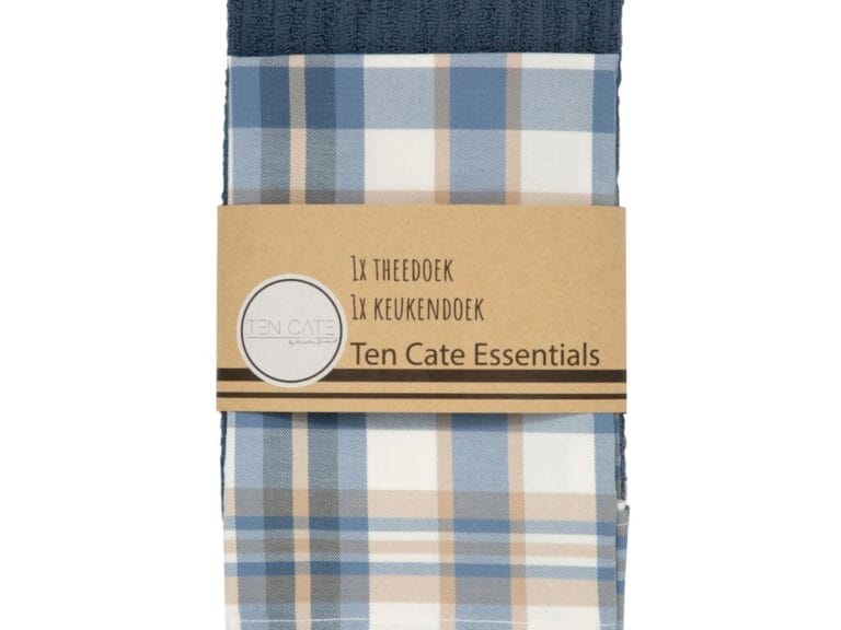 Ten Cate Theedoek en Keukendoek Ruit Denim Blauw