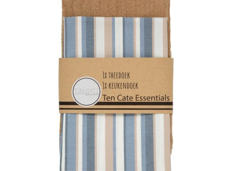 Ten Cate Theedoek en Keukendoek Streep Denim Blauw/Zand