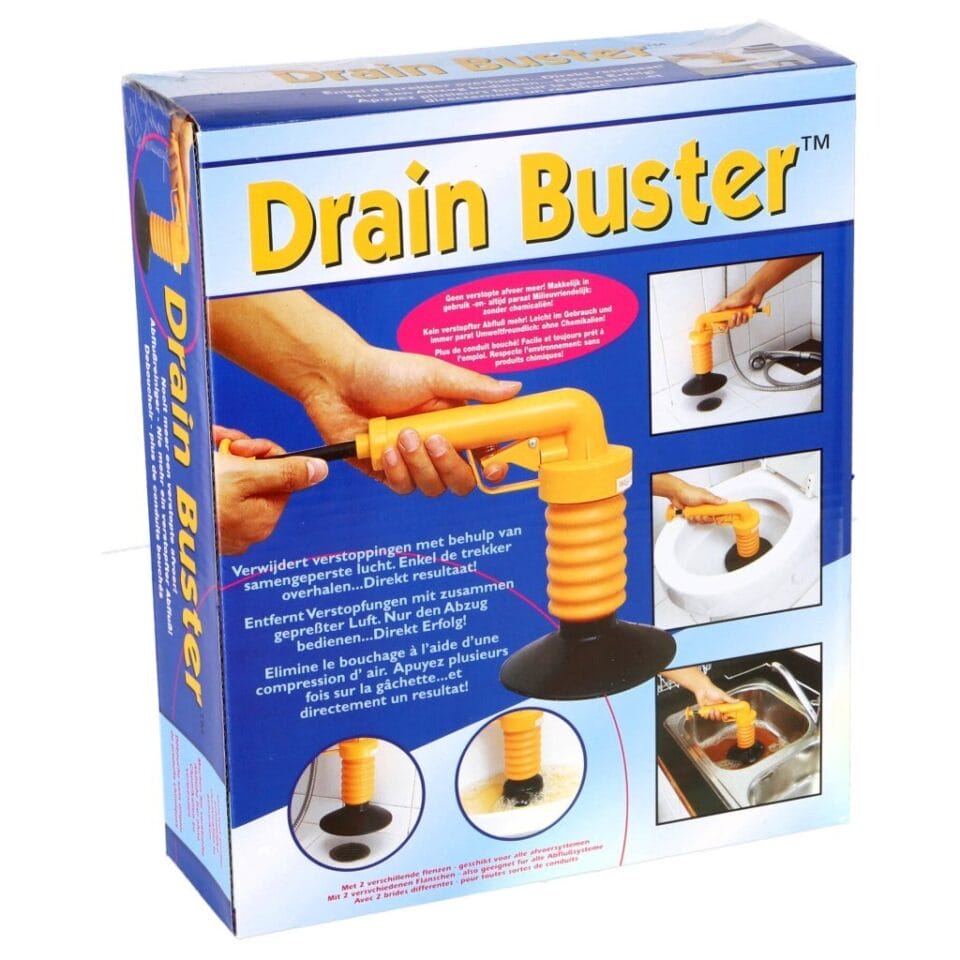 Drain Duster Mechanische Afvoerontstopper Oranje/Zwart