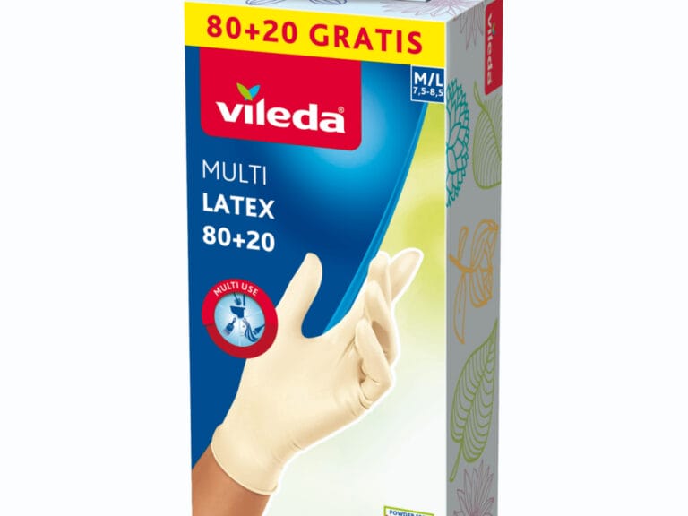 Vileda Natural Latex Handschoenen M/L 100 Stuks