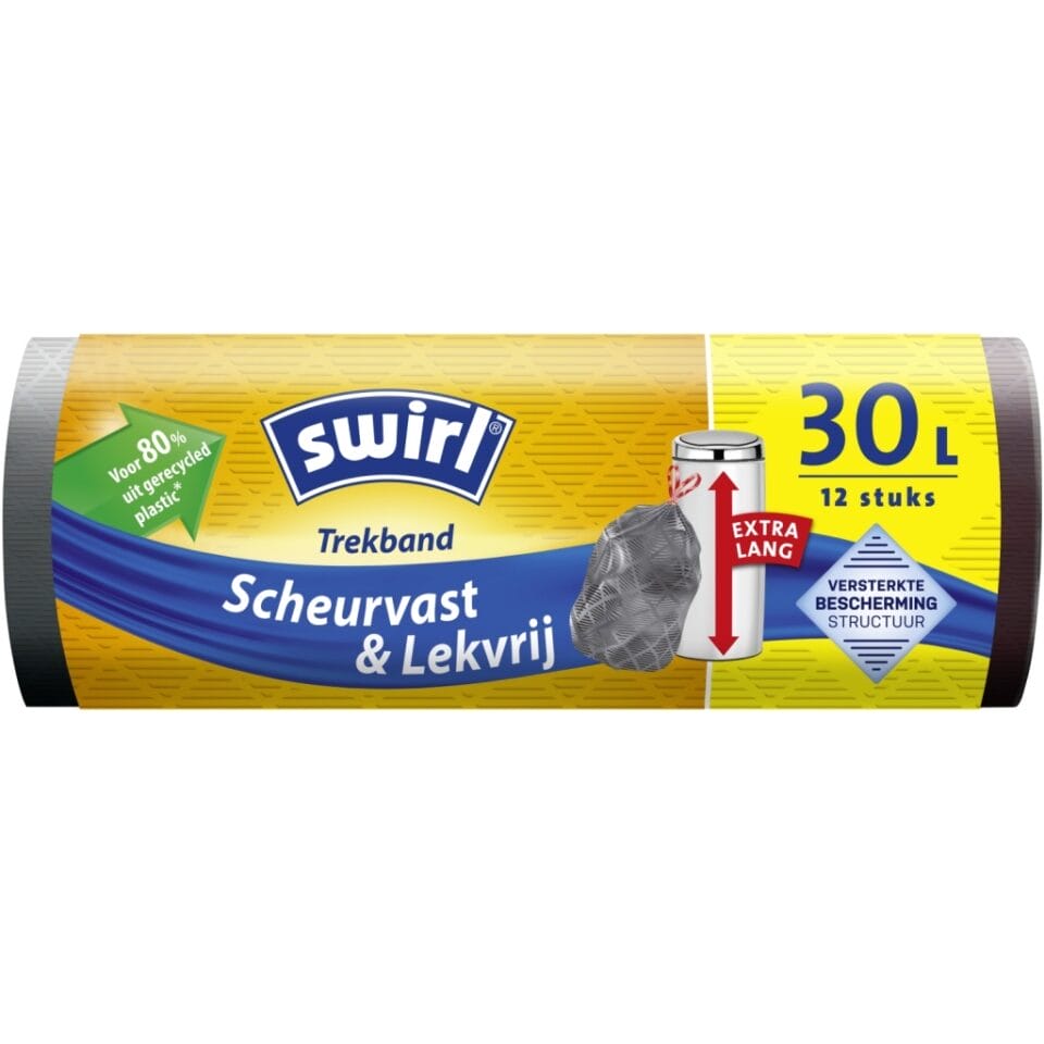 Swirl XL Pedaalemmerzakken met Trekband 30L 12 Stuks