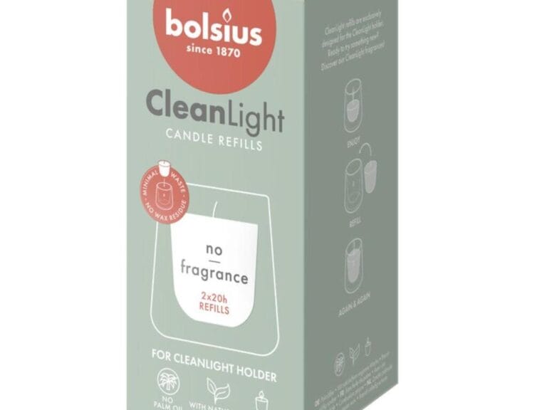 Bolsius Clean Light Zero Navulling 2 Stuks Wit