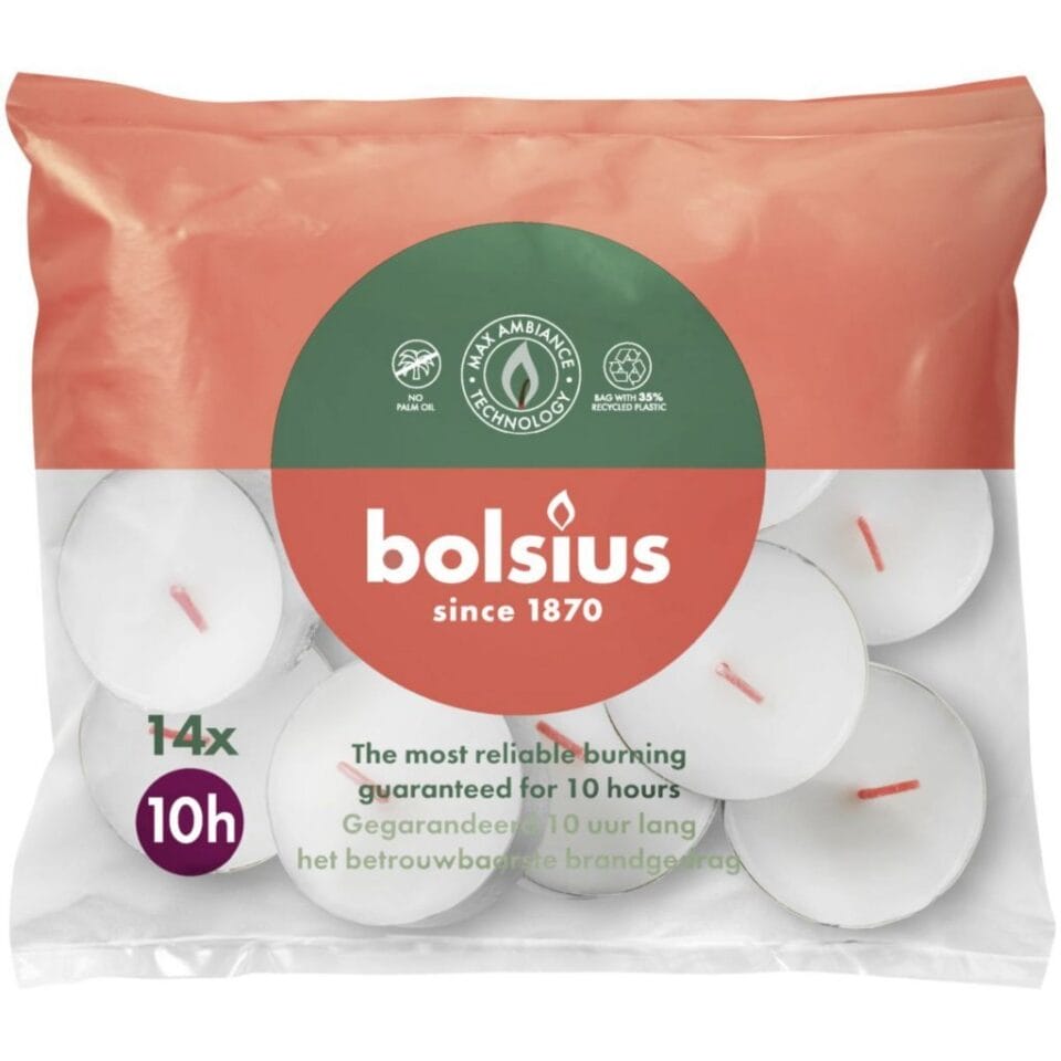 Bolsius Maxi Theelichten Branduur 10 14 Stuks