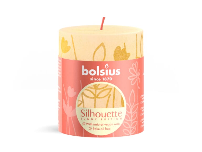 Bolsius Silhouette Stompkaars Botergeel Met Print 8x6