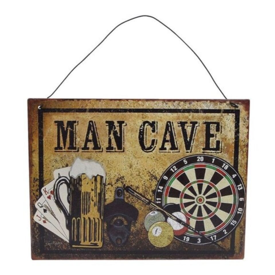 Metalen Wandversiering Man Cave Bord 20x15 cm